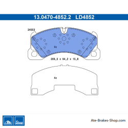 ATE original ceramic brake pads (13047048522) for Porsche, Volkswagen (VW)