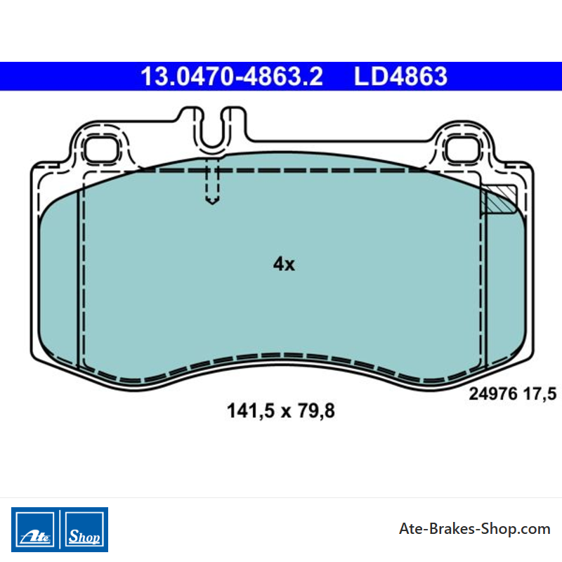ATE originalen keramischen Bremsbelägen (13047048632) für Mercedes-Benz