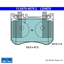 ATE originalen keramischen Bremsbelägen (13047048702) für Mercedes-Benz