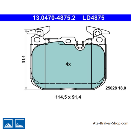 ATE original ceramic brake pads (13047048752) for BMW