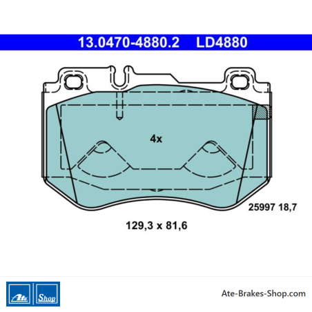 ATE originale keramische Bremsbeläge (13047048802) für Mercedes-Benz