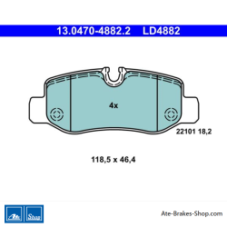 ATE original ceramic brake pads (13047048822) for Mercedes-Benz