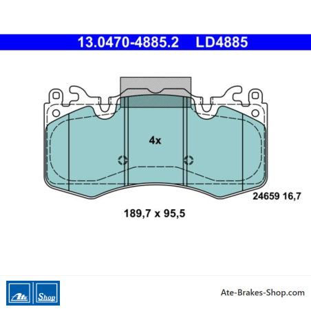 ATE pastillas de freno cerámicas originales (13047048852) para Land Rover