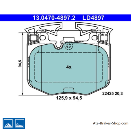 ATE original ceramic brake pads (13047048972) for BMW, Toyota