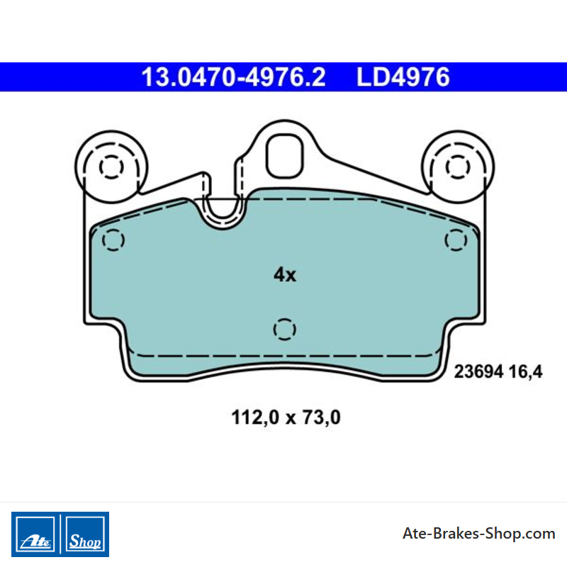 ATE pastillas de freno cerámicas originales (13047049762) para Audi, Porsche y Volkswagen (VW)