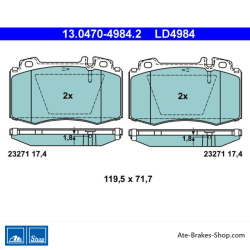ATE pastillas de freno cerámicas originales (13047049842) para Mercedes-Benz