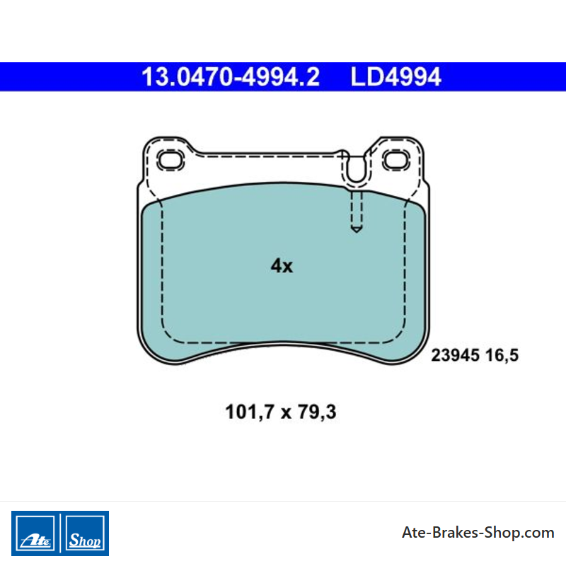 ATE originalen keramischen Bremsbelägen (13047049942) für Mercedes-Benz