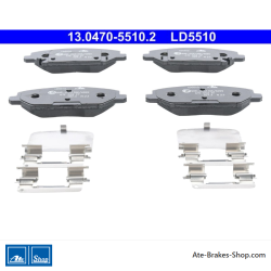ATE plaquettes de frein en céramique d’origine (13047055102) pour Hyundai, Kia
