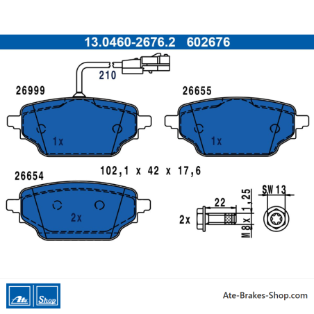 ATE originale Bremsbeläge (13046026762) für Mercedes-Benz