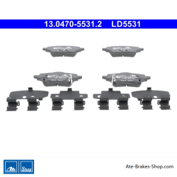 ATE originele keramische remblokken (13047055312) voor Mazda, Suzuki, Toyota