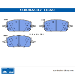 ATE original ceramic brake pads (13047055532) for Mazda