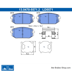 ATE originele keramische remblokken (13047055712) voor Hyundai, Kia