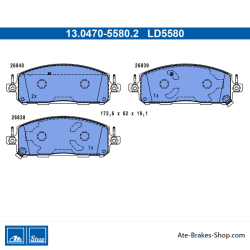 ATE pastillas de freno cerámicas originales (13047055802) para Nissan