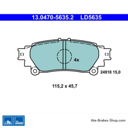 ATE pastillas de freno cerámicas originales (13047056352) para Lexus, Toyota