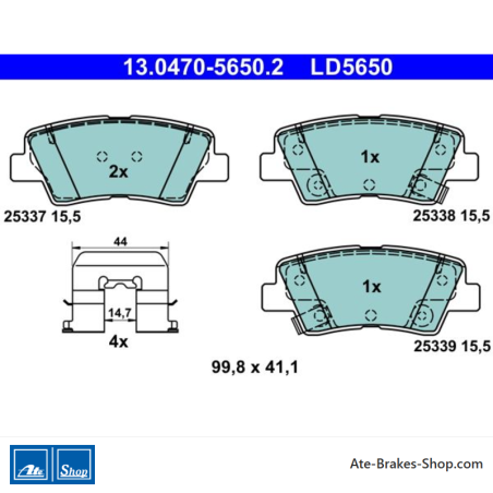ATE originele keramische remblokken (13047056502) voor Hyundai, Kia, SsangYong