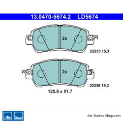 ATE original ceramic brake pads (13047056742) for Mazda