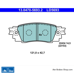 ATE pastillas de freno cerámicas originales (13047056932) para Lexus, Toyota