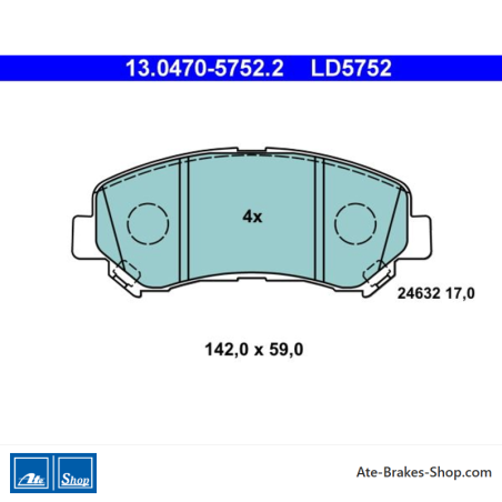 ATE originale Keramikbremsbeläge (13047057522) für Nissan, Suzuki
