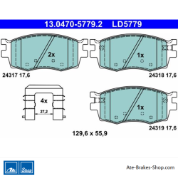 ATE originalen keramischen Bremsbelägen (13047057792) für Hyundai, Kia