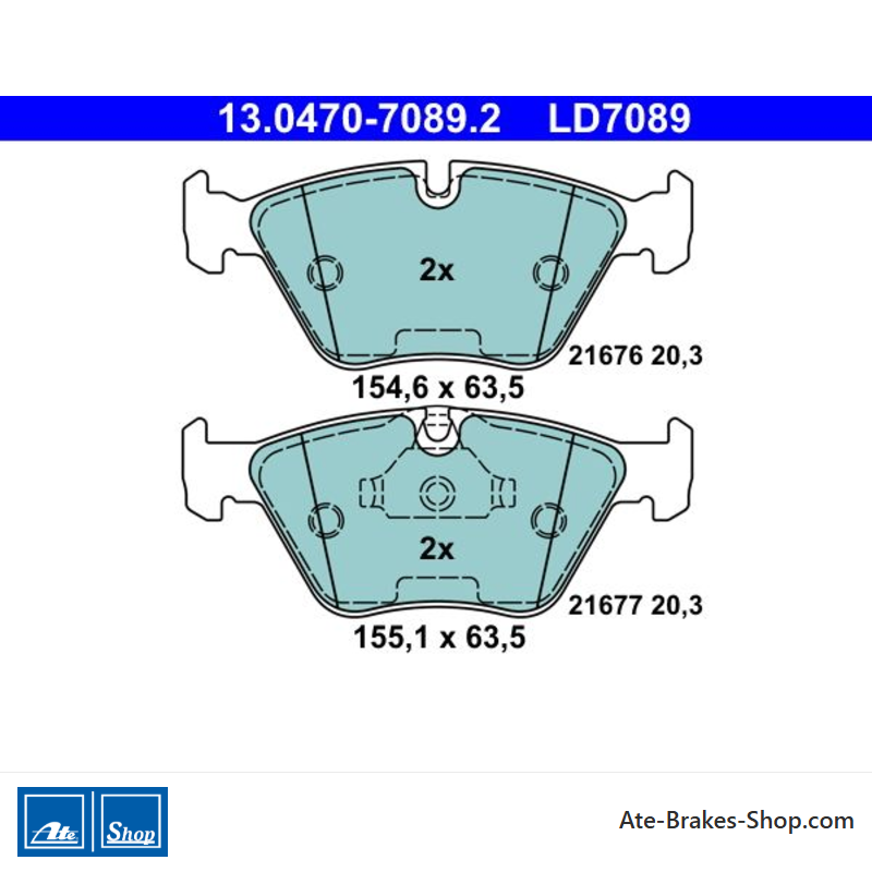 ATE originale Keramikbremsbeläge (13047070892) für BMW