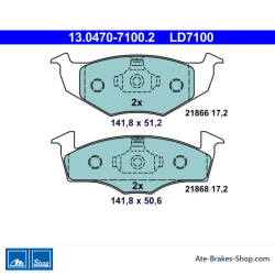 ATE pastillas de freno cerámicas originales (13047071002) para Seat, Skoda, Volkswagen (VW)