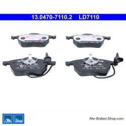 ATE originele keramische remblokken (13047071102) voor Audi, Seat, Skoda, Volkswagen (VW)