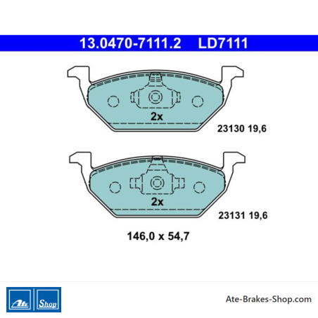 ATE originalen keramischen Bremsbelägen (13047071112) für Audi, Seat, Skoda, Volkswagen (VW)