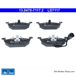 ATE plaquettes de frein en céramique d’origine (13047071172) pour Audi, Seat, Skoda, Volkswagen (VW)
