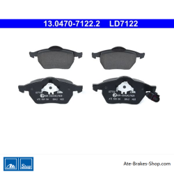 ATE original ceramic brake pads (13047071222) for Audi, Seat, Skoda, Volkswagen (VW)