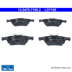 ATE originale Keramikbremsbeläge (13047071952) für Ford, Mazda, Opel, Saab, Volvo