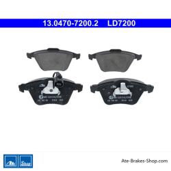 ATE pastillas de freno cerámicas originales (13047072002) para Audi, Seat, Skoda, Volkswagen (VW)
