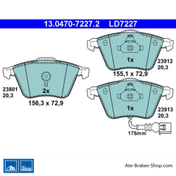 ATE originalen keramischen Bremsbelägen (13047072272) für Audi, Seat, Volkswagen (VW)