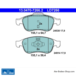 ATE original ceramic brake pads (13047072662) for Renault