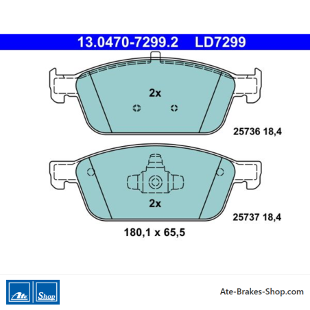 ATE plaquettes de frein en céramique d’origine (13047072992) pour Ford