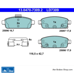 ATE originalen keramischen Bremsbelägen (13047073092) für Opel, Vauxhall