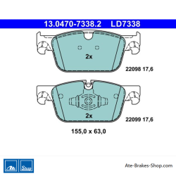 ATE original ceramic brake pads (13047073382) for Volvo