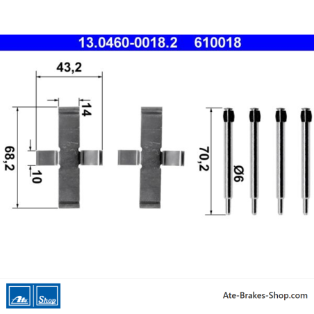 ATE Original brake pad accessories kit (13046000182) for BMW