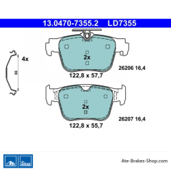 ATE plaquettes de frein en céramique d’origine (13047073552) pour Audi, Cupra, Ford, Seat, Skoda, Volkswagen (VW)