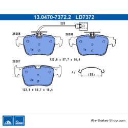 ATE original ceramic brake pads (13047073722) for Audi