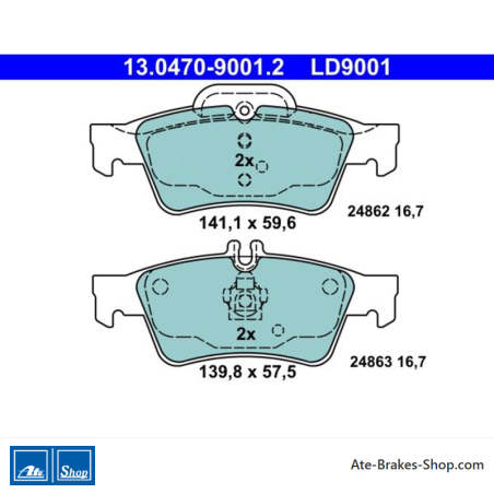 ATE originele keramische remblokken (13047090012) voor Mercedes-Benz