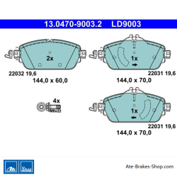 ATE original ceramic brake pads (13047090032) for Mercedes-Benz
