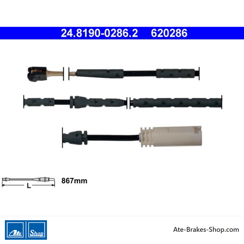 ATE Indicador de desgaste original (24819002862) para BMW