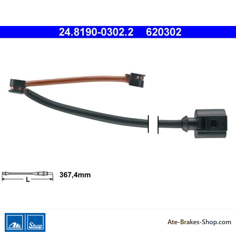 ATE Indicatore d’usure d’origine (24819003022) pour Audi, Cupra, Seat