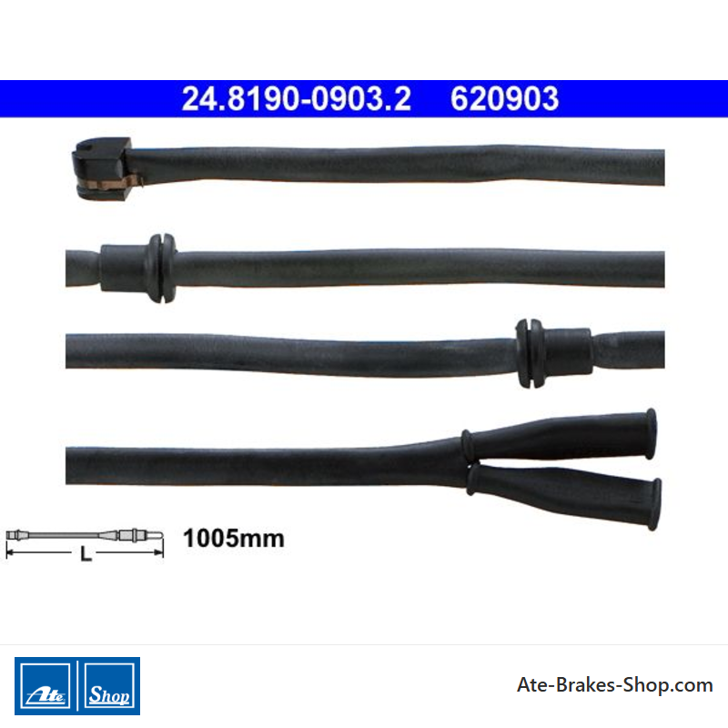 ATE Indicador de desgaste original (24819009032) para Porsche