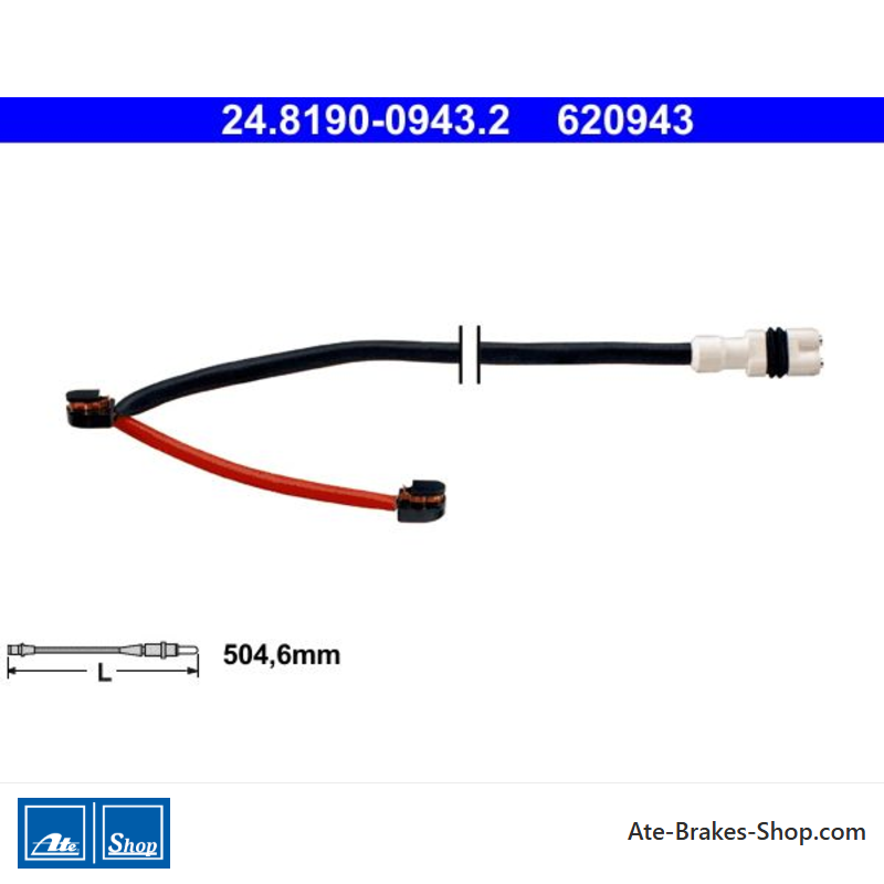 ATE originele slijtage-indicator (24819009432) voor Porsche