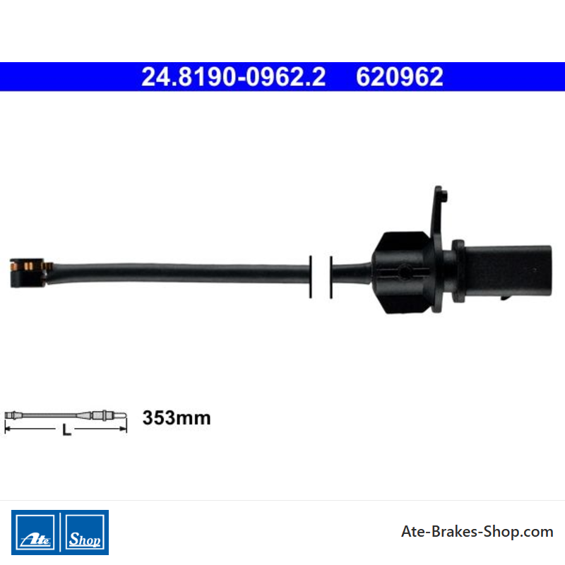 ATE Indicator d’usure (24819009622) original pour Porsche