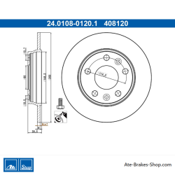 ATE Disco de freno original de 2 piezas (24010801201) para Renault