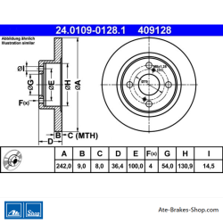 ATE Original 2 Pieces Brake Disk (24010901281) for Toyota