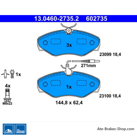 ATE originale Bremsbeläge (13046027352) für Renault