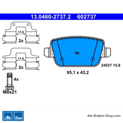 ATE pastillas de freno originales (13046027372) para Land Rover, Volvo